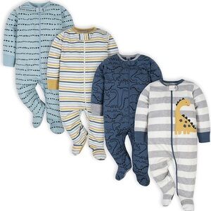 Gerber Kids One Pieces Footies - Blue, Yellow, Gray